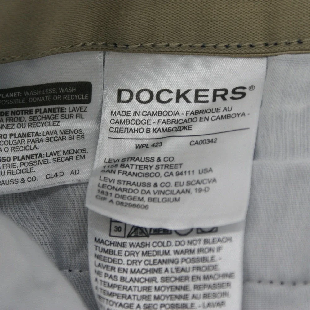 Dockers Mens Ultimate Chino Shorts Navy Blue‎ Flat Front Size 38 69810-0006
